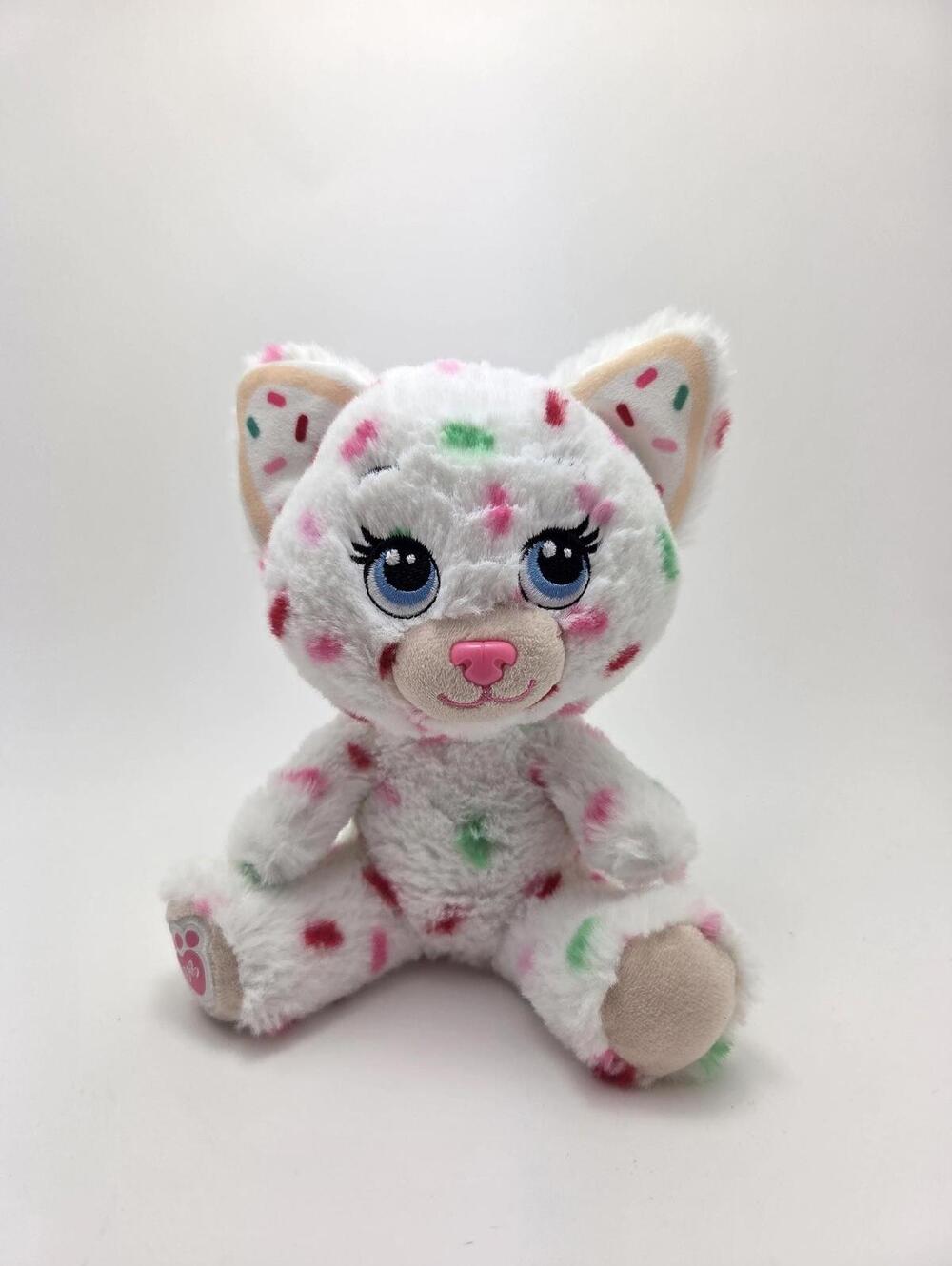 Build-A-Bear Buddies Polka Dot Sprinkles White Cat Plush Stuffed Animal (7 inch)